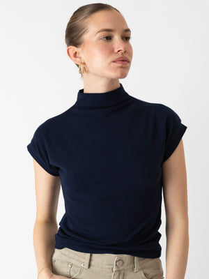 STRETCHY TOP NAVY BLUE