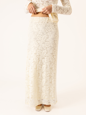 LACE MAXI SKIRT ECRU