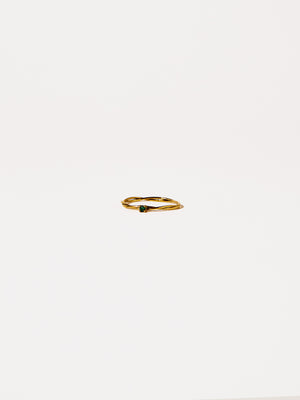 GREEN TWISTED STONE RING GOLD