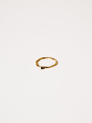 BLUE TWISTED STONE RING GOLD