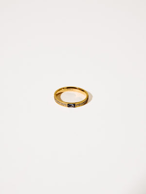 BLUE RHINESTONE RING GOLD