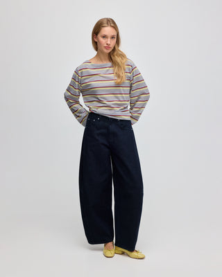 BARREL DENIM TROUSERS DARK