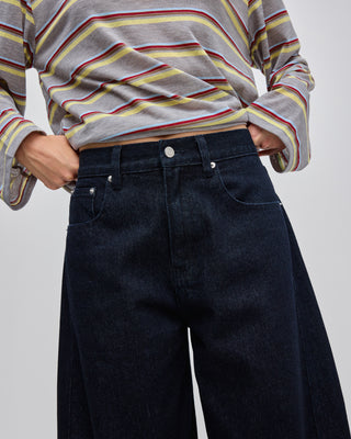 BARREL DENIM TROUSERS DARK