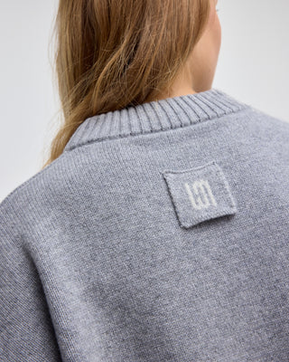 CHUNKY MERINO WOOL CREW-NECK SWEATER GREY
