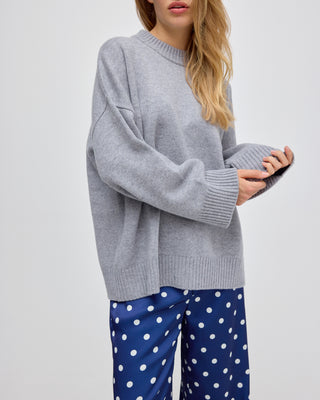 CHUNKY MERINO WOOL CREW-NECK SWEATER GREY