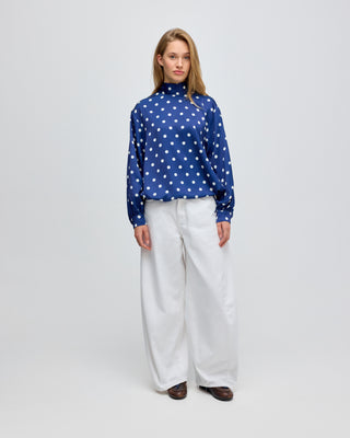BARREL DENIM TROUSERS WHITE