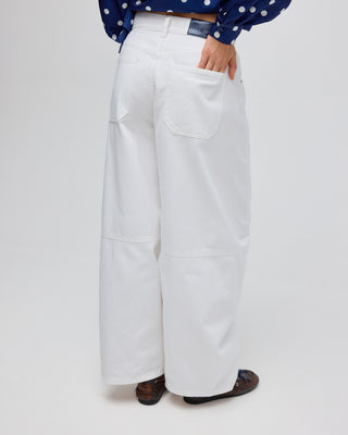 BARREL DENIM TROUSERS WHITE