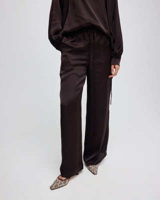 FREJA DRAWSTRING TROUSERS BROWN