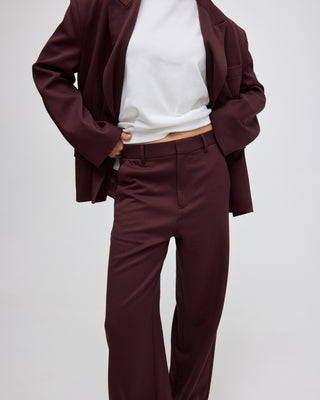 NOWEE FOLDED HEM SUIT TROUSERS BROWN