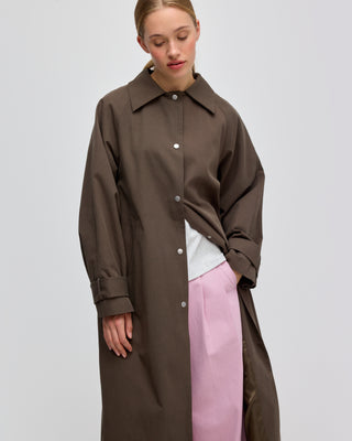 IDA PLEATED TRENCHCOAT BROWN