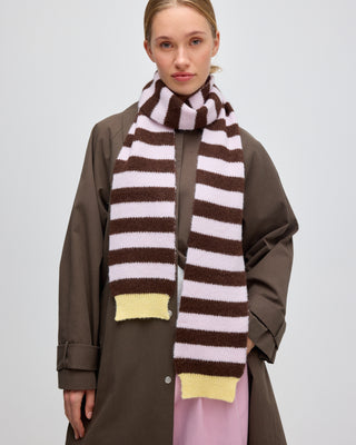 JOANNE STRIPED SCARF PINK / BROWN