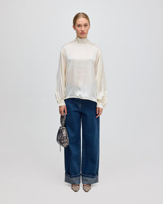 FREJA SATIN BLOUSE ECRU