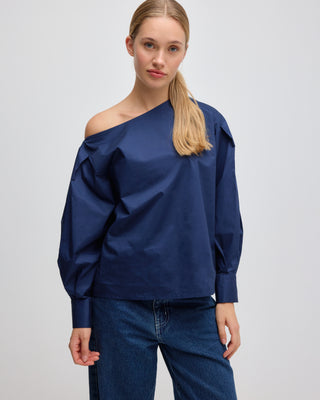 KAIA OFF SHOULDER BLOUSE NAVY BLUE