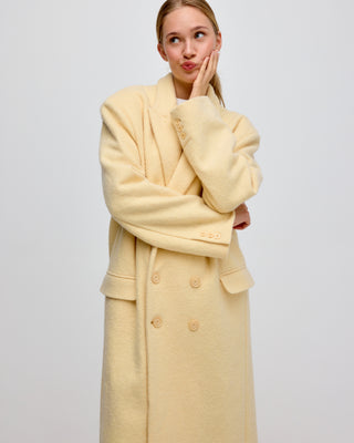 OVERSIZED WOOL BLAZER COAT YELLOW
