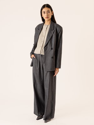 PINSTRIPE BOBBIE TROUSERS GREY