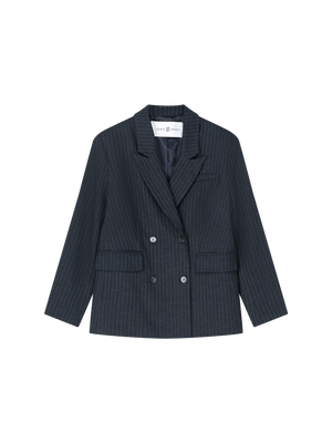 PINSTRIPE BOBBIE BLAZER NAVY BLUE