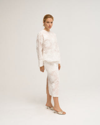 MIRA PLEATED BLOUSE WHITE