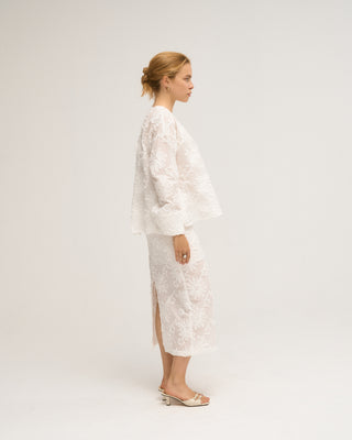 MIRA PLEATED BLOUSE WHITE