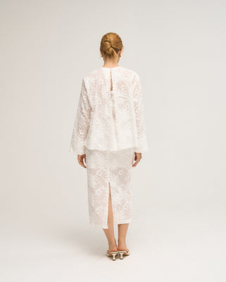 MIRA PLEATED BLOUSE WHITE