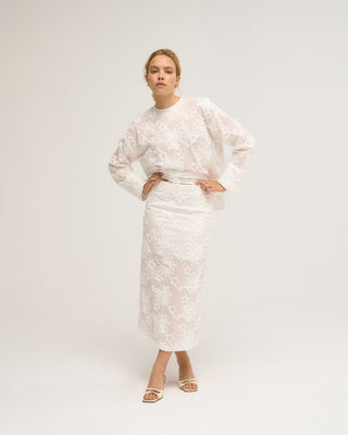 MIRA PLEATED BLOUSE WHITE