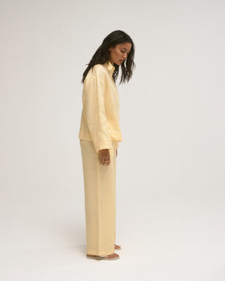 LINEN POLO SHIRT YELLOW