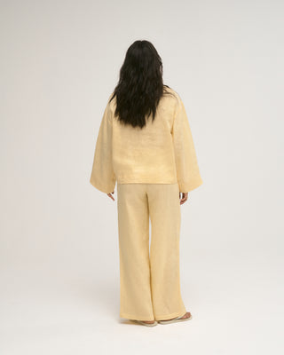 LINEN POLO SHIRT YELLOW