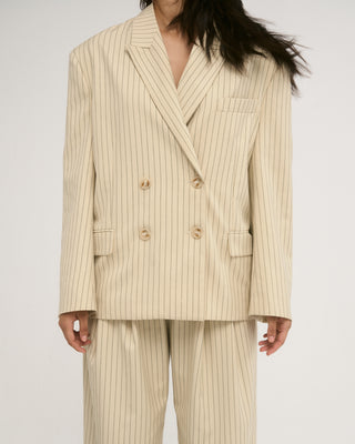 MELLIE PINSTRIPE BLAZER BEIGE