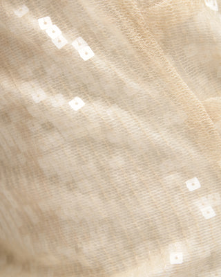 SEQUIN DRAPED TOP ECRU