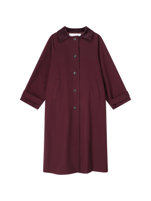 PLEATED LARA TRENCHCOAT BURGUNDY