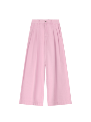 DOUBLE PLEATED DENIM TROUSERS PINK
