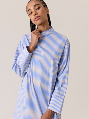 AYDEN STRIPED SHIRT DRESS BLUE