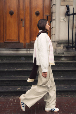 CROPPED JACQUARD JACKET IVORY