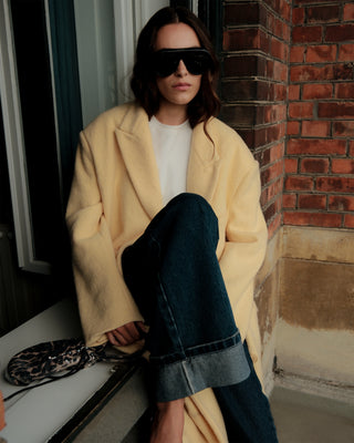 OVERSIZED WOOL BLAZER COAT YELLOW