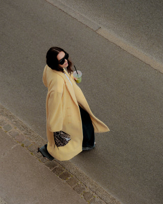 OVERSIZED WOOL BLAZER COAT YELLOW