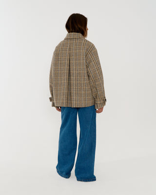 FONNIE CHECKED PLEATED JACKET – LEWIS & MELLY