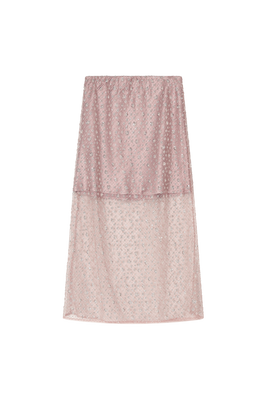 EMBELLISHED MIDI SKIRT DUSTY PINK