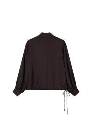 FREJA SATIN BLOUSE BROWN