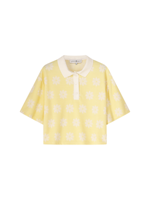 FLORAL TERRY POLO SHIRT YELLOW