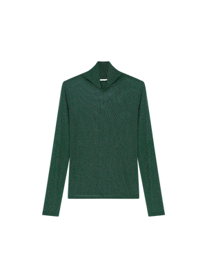 GLITTER HIGH NECK TOP GREEN