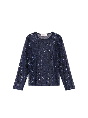 MARIGOLD SEQUIN TOP NAVY BLUE