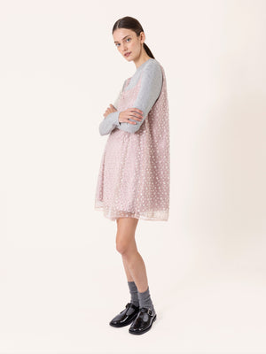 EMBELLISHED MINI DRESS DUSTY PINK