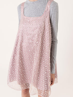 EMBELLISHED MINI DRESS DUSTY PINK