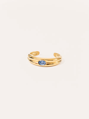 BLUE STONE DOME BANGLE GOLD