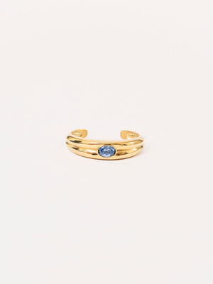 BLUE STONE DOME BANGLE GOLD