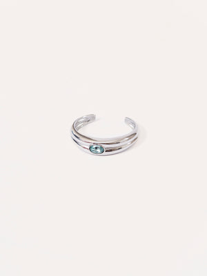 MINT STONE DOME BANGLE SILVER