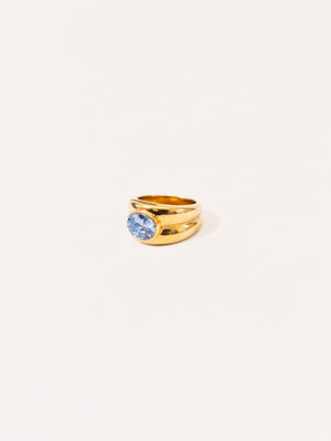 BLUE STONE DOME RING GOLD