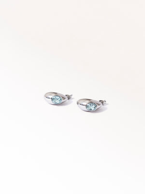 MINT RHINESTONE DOME EARRINGS SILVER