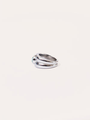 MINT STONE DOME RING SILVER