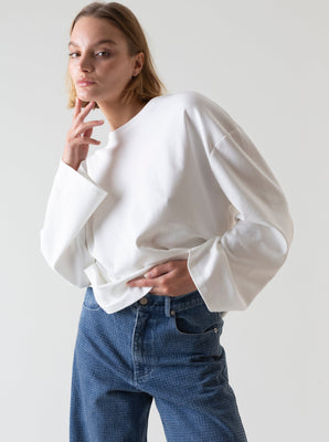 RELAXED LONG SLEEVE T-SHIRT WHITE