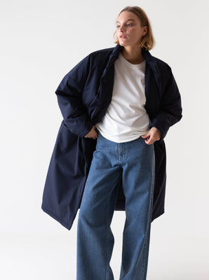 OVERSIZED PUFFER COAT NAVY BLUE